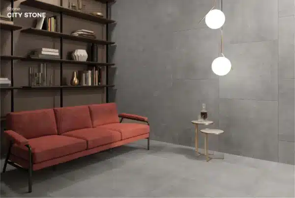Image is a presentation of City Stone Floor Tiles by Ashlee