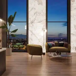 A big lobby showing Luce by Ashlee wall tiles