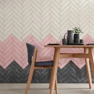 Image showing minimalist coffee space , highlighting Marakkesh wall tiles by Ashlee