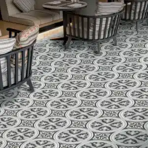 closeup image of floor, highlighting Symphony Concrete Floor Tile