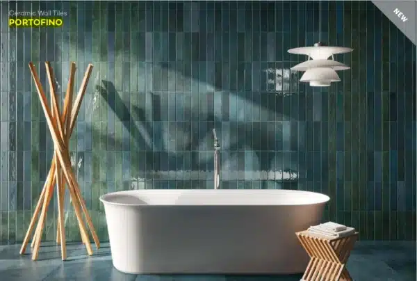image od bathing tub and Portofino Wall Tiles in the background